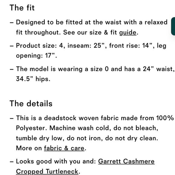 NWT Reformation Gray Pant (Black) Size 2 - Picture 5 of 5